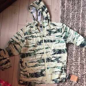 The North Face  men’s Raincoat with Green and Black Stripes